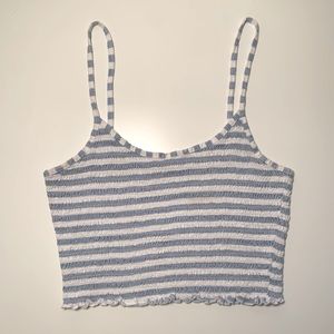 Me to We Blue and White Striped Crop Top Size Medium